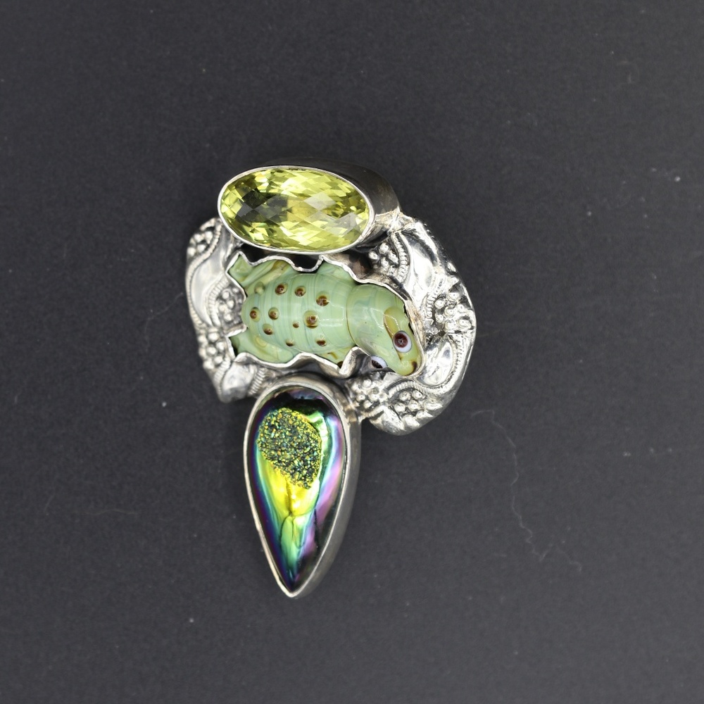Vintage Amy Kahn Russell Pin/Pendant AKR silver
